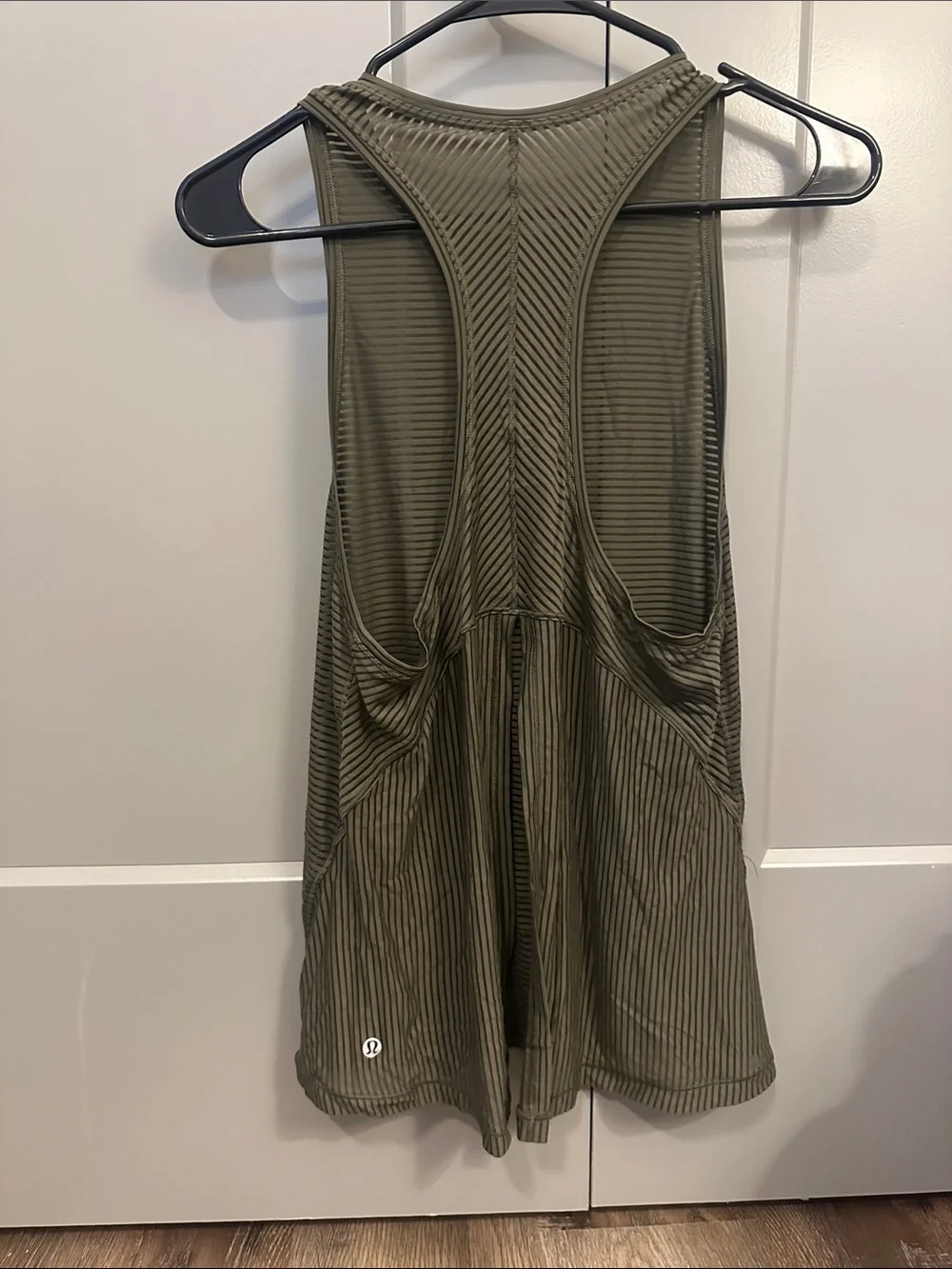lululemon athletica Olive Green Striped Tank Top